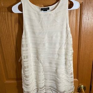 White House Black Market Cream Knit Blouse